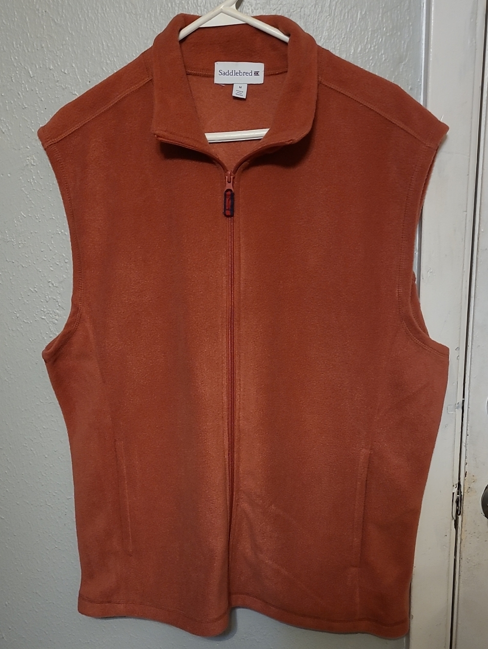 Saddlebred Men's Rust-Orange Full-Zip Fleece Vest